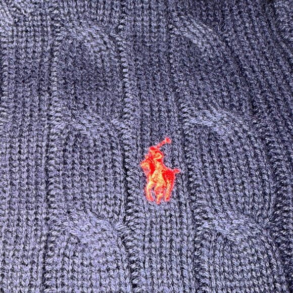 Polo by Ralph Lauren kids Dark Blue Cable Knit Sweater - Picture 3 of 3